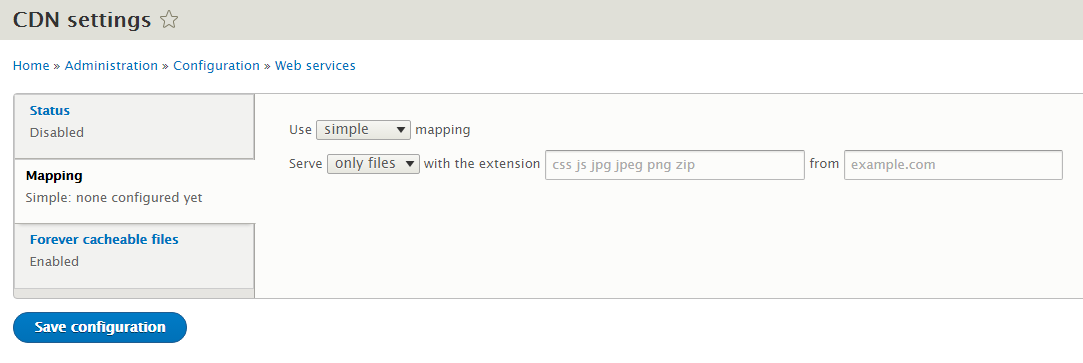 CDN settings